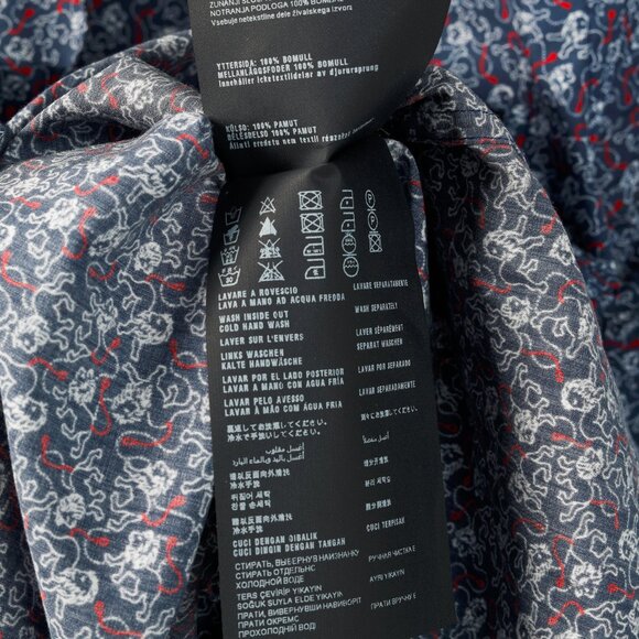 Prada Navy Lion-Print Cotton Short-Sleeve Button-Up Shirt - Picture 13 of 14